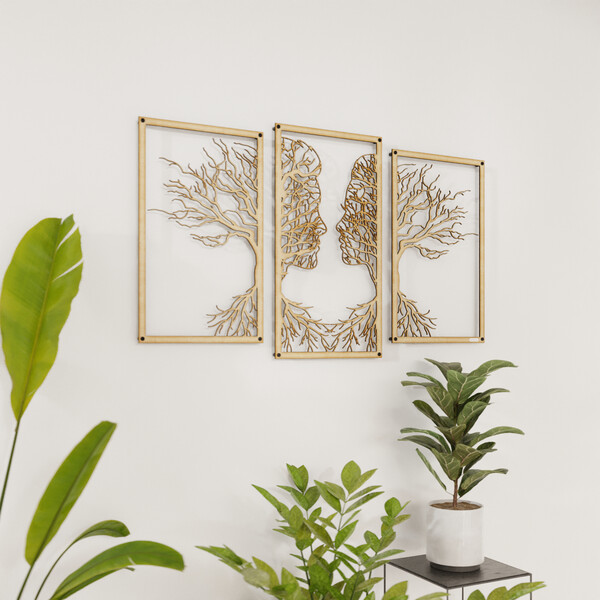 Tryptyk drzewo zakochani 3000942 ze sklejki brzozowej