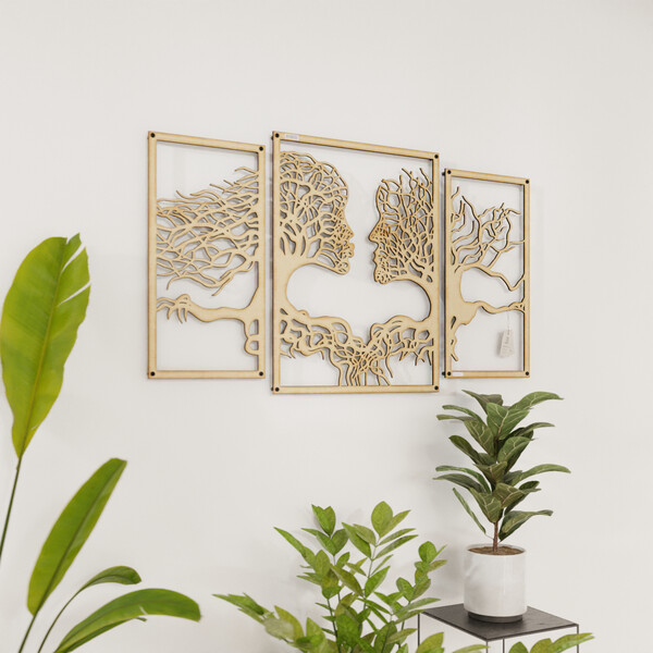 Tryptyk drzewa i zakochani 3000943 ze sklejki brzozowej