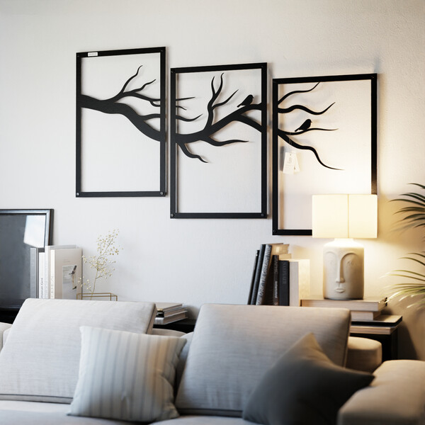 3000944 pięknie wycięte laserem Panele ażurowe 3d tryptyk drzewo  zdjęcie 6