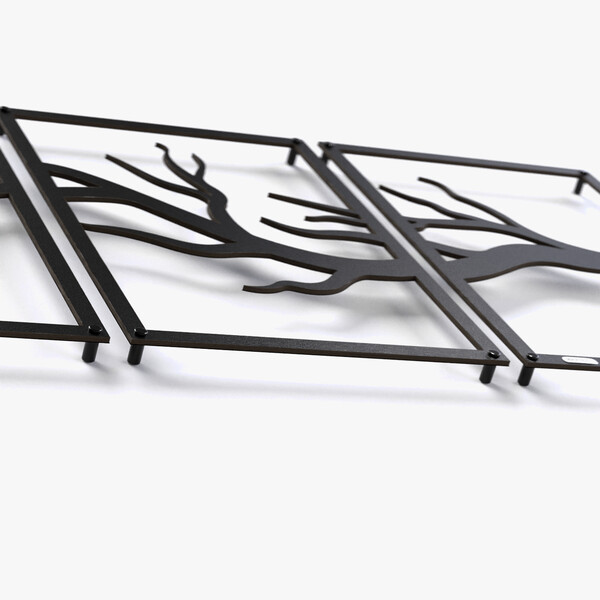 Panele ażurowe 3d gałęzie drzewa 3000945 z czarnej matowej płyty