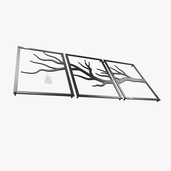 dekoracja na ścianę Panele ażurowe 3d gałęzie drzewa 3000945 czarna hdf