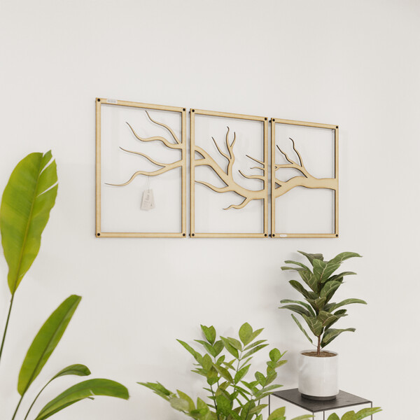 Panele ażurowe 3d gałęzie drzewa 3000945 ze sklejki brzozowej