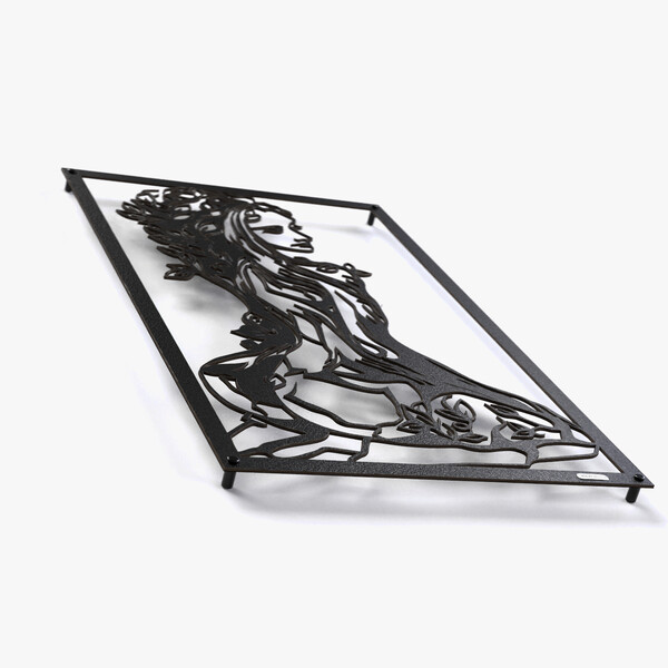 Panel ażurowy 3d kobieta 3000947 z czarnej matowej płyty