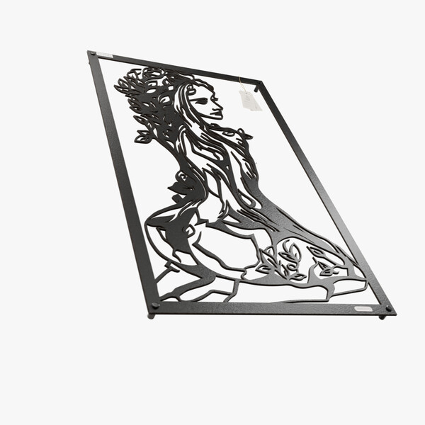 dekoracja na ścianę Panel ażurowy 3d kobieta 3000947 czarna hdf