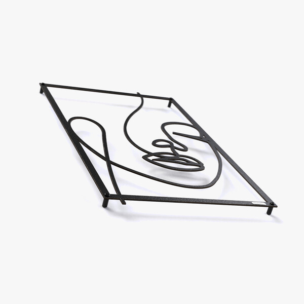 Panel line art kobieta 3000979 z czarnej matowej płyty