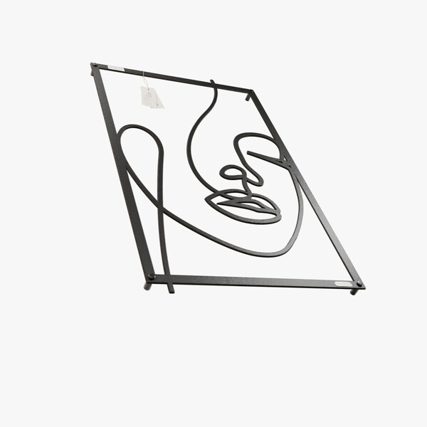 dekoracja na ścianę Panel line art kobieta 3000979 czarna hdf