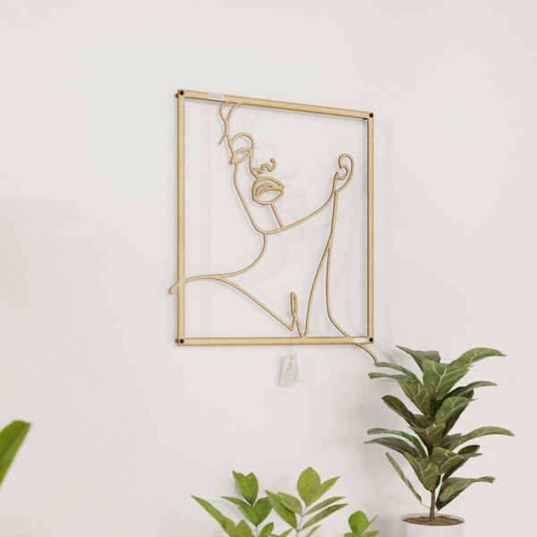 Panel line art kobieta 3000981 ze sklejki brzozowej