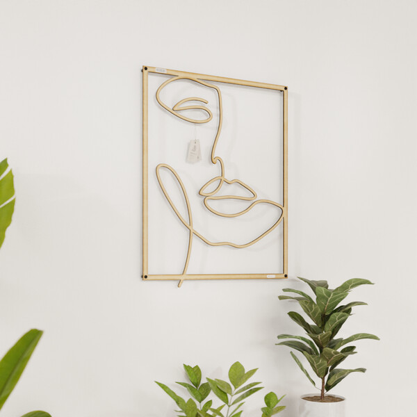 Panel line art kobieta 3000982 ze sklejki brzozowej