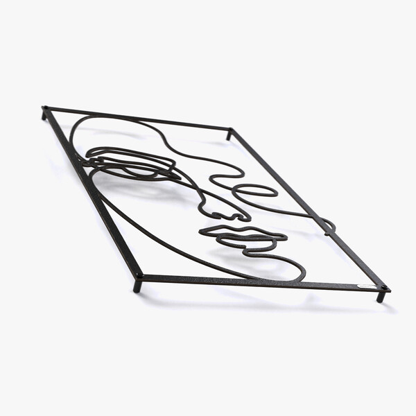 Panel dekoracyjny kobieta 3000992 z czarnej matowej płyty