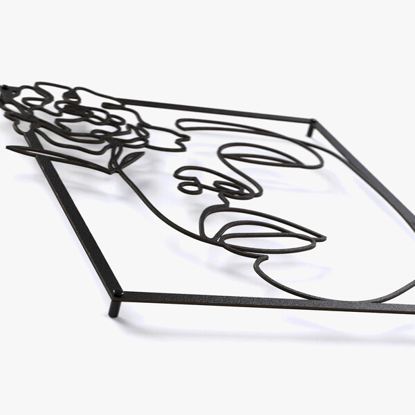 Panel dekoracyjny kobieta 3001000 z czarnej matowej płyty