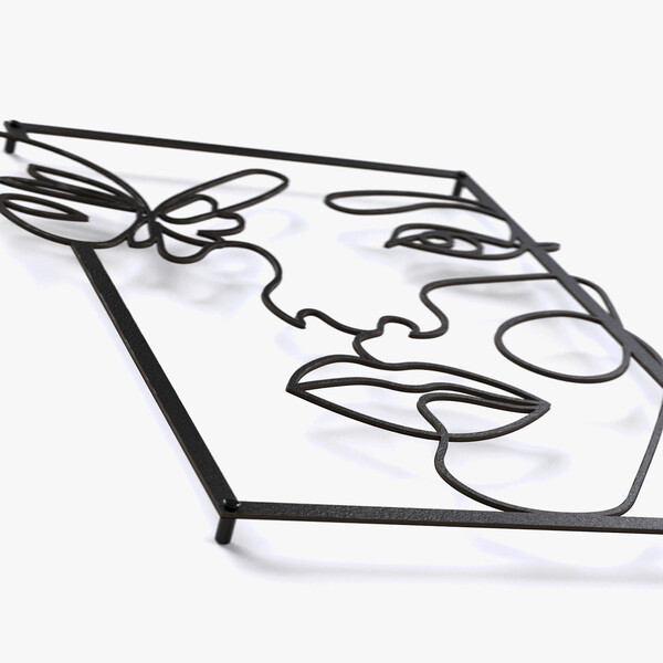 Panel dekoracyjny kobieta 3001001 z czarnej matowej płyty