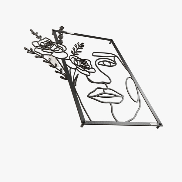 dekoracja na ścianę Panel dekoracyjny kobieta 3001003 czarna hdf