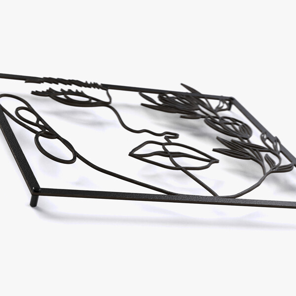 Panel dekoracyjny twarz kobiety 3001004 z czarnej matowej płyty