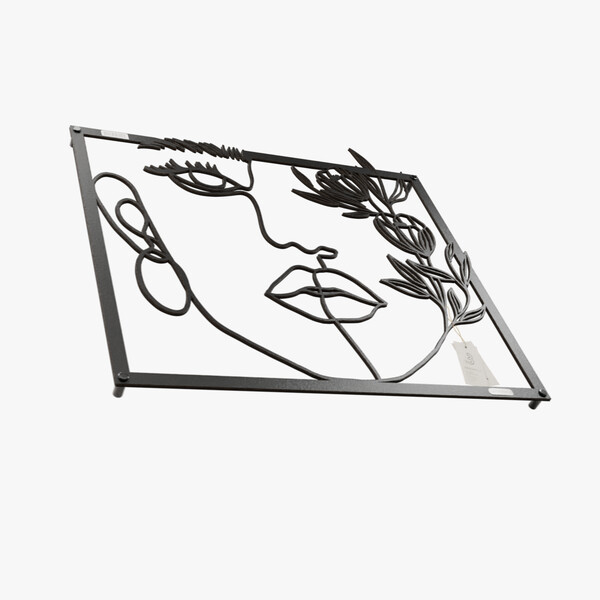 dekoracja na ścianę Panel dekoracyjny twarz kobiety 3001004 czarna hdf