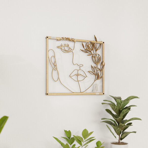 Panel dekoracyjny twarz kobiety 3001004 ze sklejki brzozowej