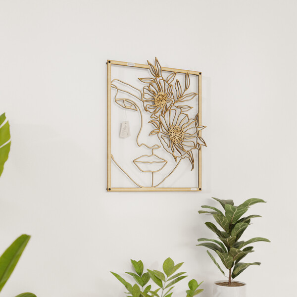 Panel dekoracyjny twarz kobiety 3001005 ze sklejki brzozowej