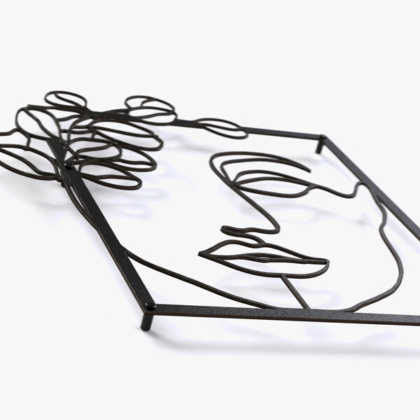 Panel dekoracyjny twarz kobiety 3001009 z czarnej matowej płyty