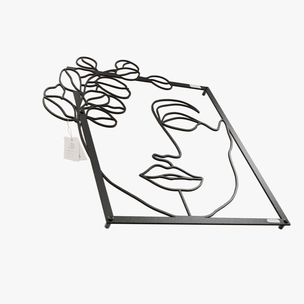 dekoracja na ścianę Panel dekoracyjny twarz kobiety 3001009 czarna hdf