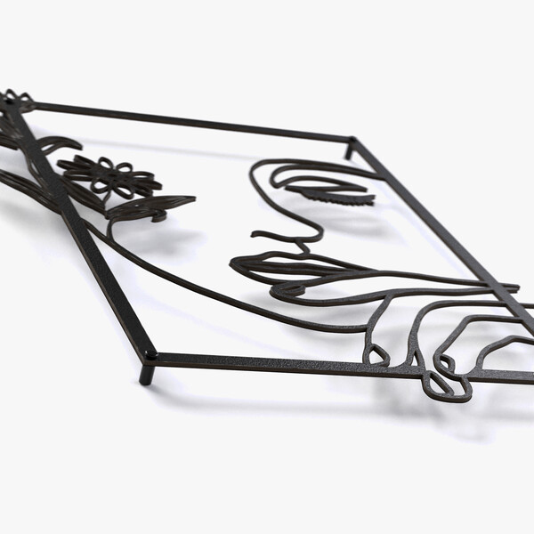 Panel dekoracyjny twarz kobiety 3001010 z czarnej matowej płyty