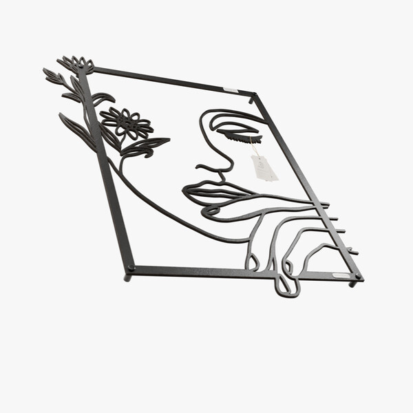 dekoracja na ścianę Panel dekoracyjny twarz kobiety 3001010 czarna hdf