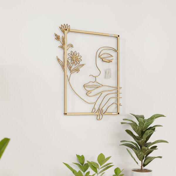 Panel dekoracyjny twarz kobiety 3001010 ze sklejki brzozowej