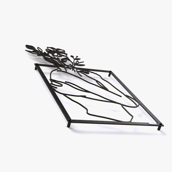 Panel dekoracyjny postać kobiety 3001011 z czarnej matowej płyty