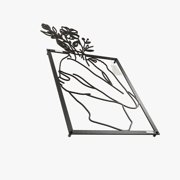 dekoracja na ścianę Panel dekoracyjny postać kobiety 3001011 czarna hdf