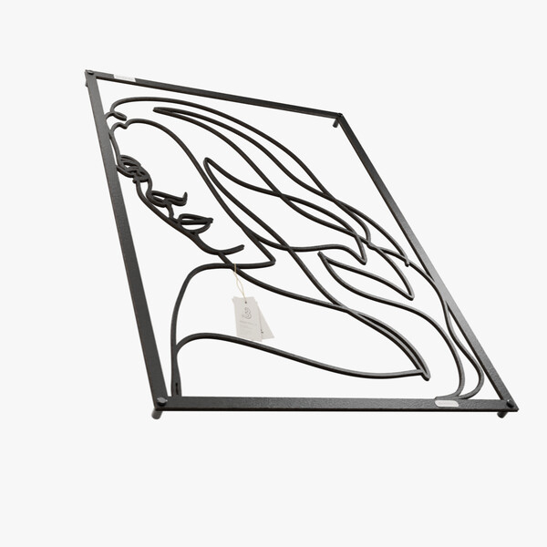 dekoracja na ścianę Panel dekoracyjny głowa kobiety 3001013 czarna hdf