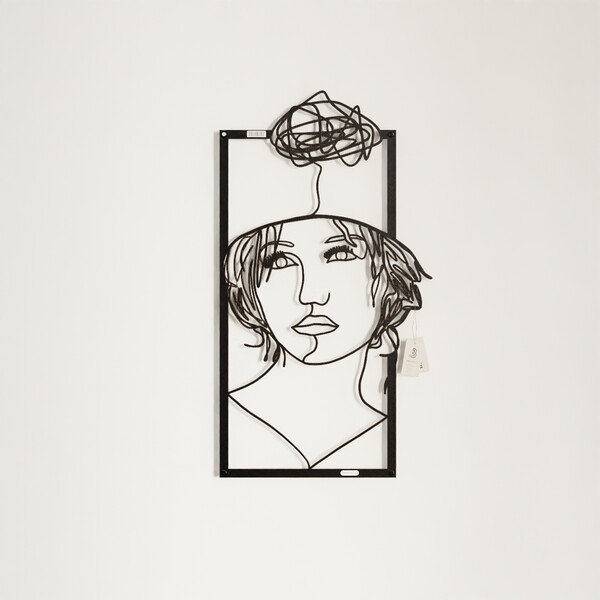 3001014 pięknie wycięte laserem Panel dekoracyjny zamyślona kobieta  płyta meblowa front