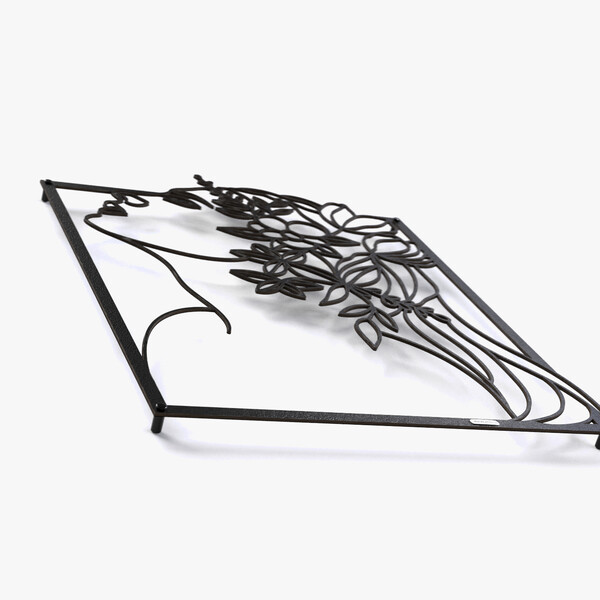 Panel dekoracyjny kobieta z kwiatami 3001016 z czarnej matowej płyty