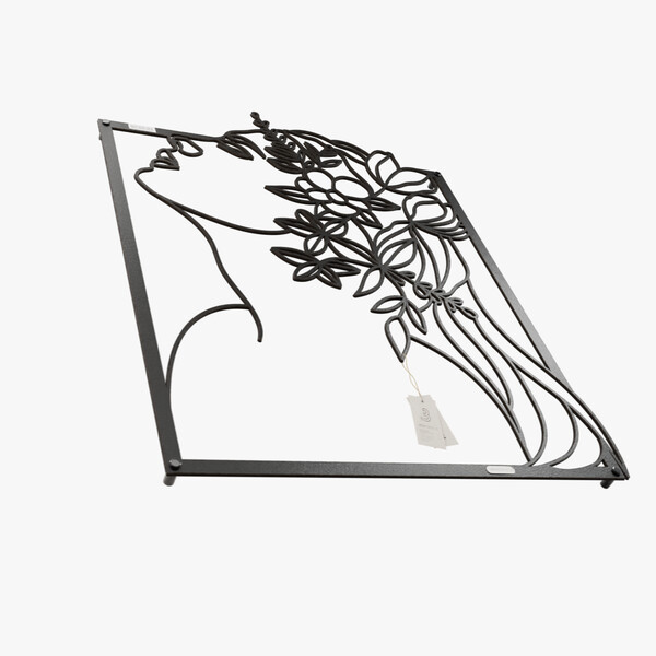 dekoracja na ścianę Panel dekoracyjny kobieta z kwiatami 3001016 czarna hdf