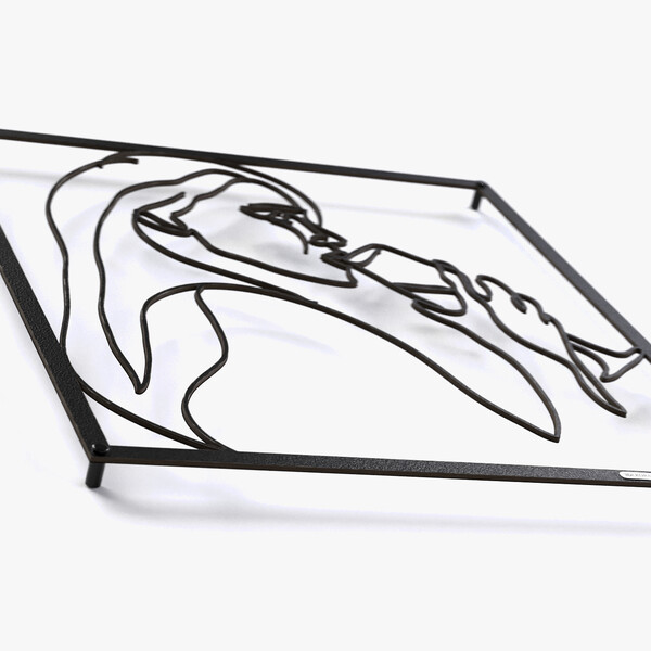 Panel dekoracyjny kobieta z winem 3001031 z czarnej matowej płyty