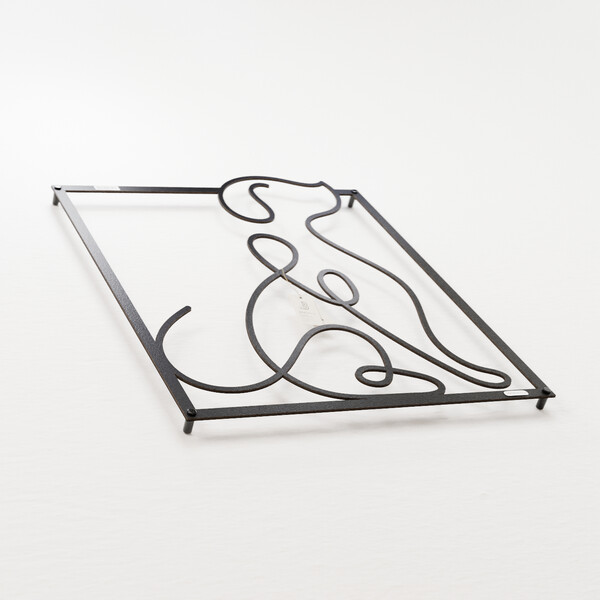 3001047 pięknie wycięte laserem Panel dekoracyjny piesek  z czarnej płyty