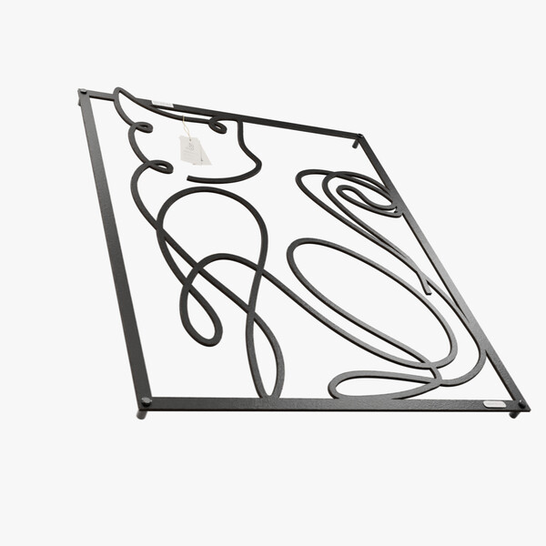 dekoracja na ścianę Panel dekoracyjny kot 3001049 czarna hdf