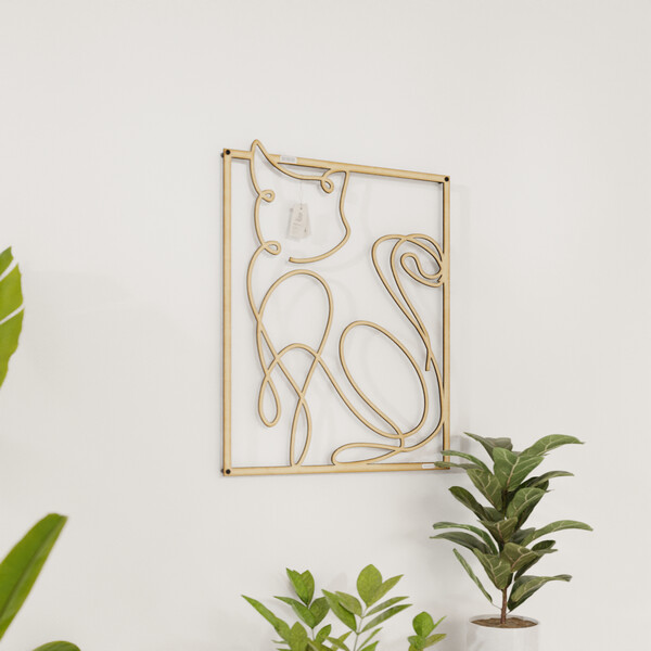 Panel dekoracyjny kot 3001049 ze sklejki brzozowej