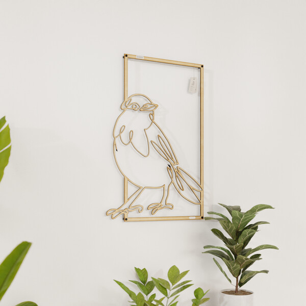 Panel dekoracyjny ptaszek 3001054 ze sklejki brzozowej