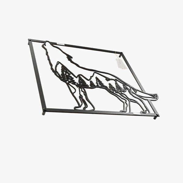 dekoracja na ścianę Panel dekoracyjny wilk 3001055 czarna hdf