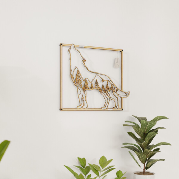 Panel dekoracyjny wilk 3001055 ze sklejki brzozowej