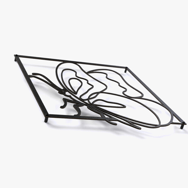 Panel dekoracyjny motyl 3001061 z czarnej matowej płyty