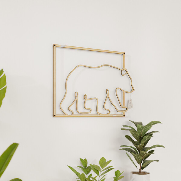 Panel dekoracyjny niedźwiedź 3001062 ze sklejki brzozowej