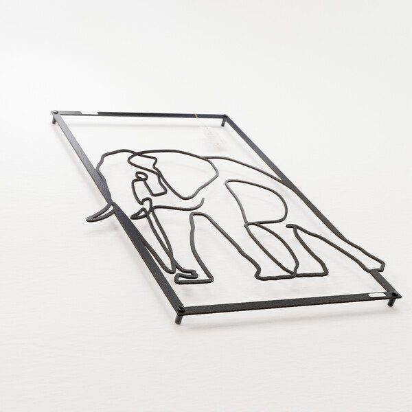 3001064 pięknie wycięte laserem Panel dekoracyjny słoń  z czarnej płyty