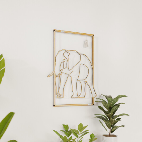 Panel dekoracyjny słoń 3001064 ze sklejki brzozowej