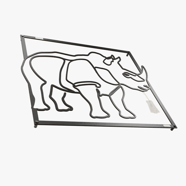 dekoracja na ścianę Panel dekoracyjny nosorożec 3001065 czarna hdf