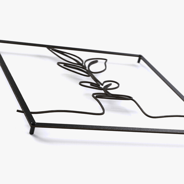 Panel dekoracyjny kwiat w donicy 3001070 z czarnej matowej płyty