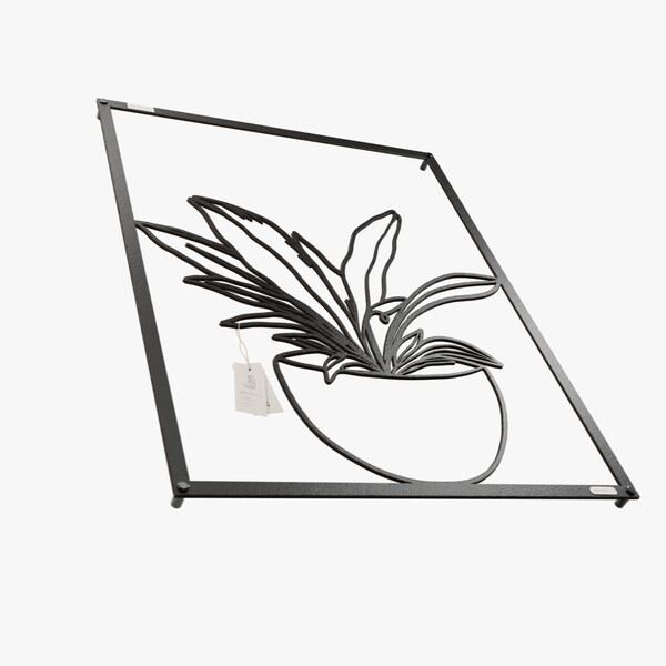 dekoracja na ścianę Panel dekoracyjny kwiatek 3001080 czarna hdf