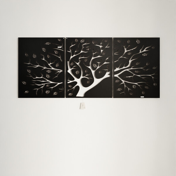 3001127 pięknie wycięte laserem Tryptyk panele dekoracyjne drzewo  płyta meblowa front