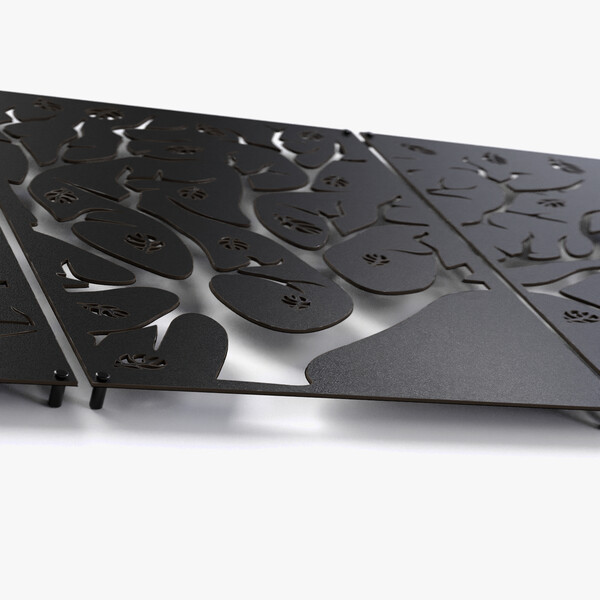 Tryptyk panele dekoracyjne drzewo 3001127 z czarnej matowej płyty