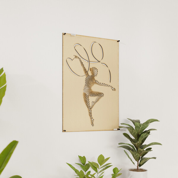 Panel dekoracyjny taniec z szarfą 3001134 ze sklejki brzozowej