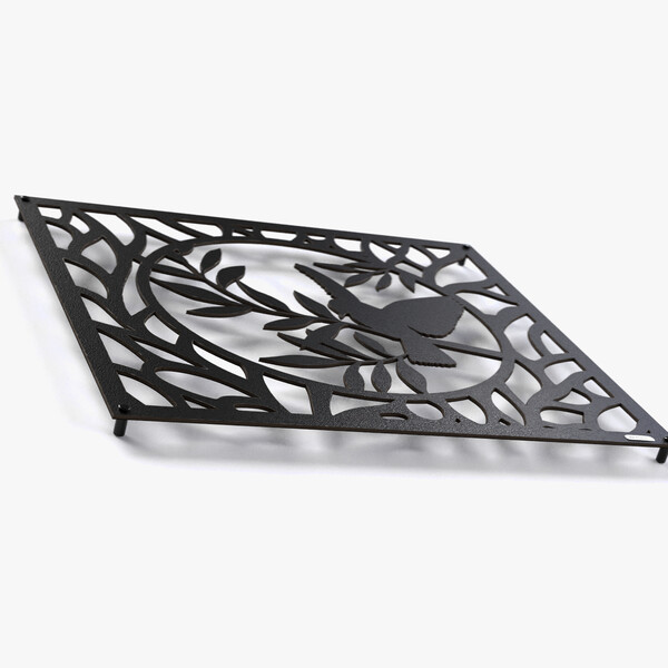 Panel dekoracyjny ptaszek 3001139 z czarnej matowej płyty