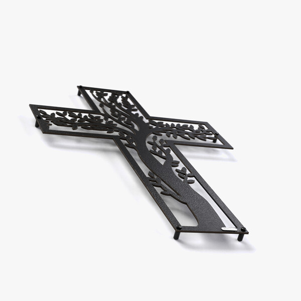 Panel dekoracyjny krzyż 3001147 z czarnej matowej płyty